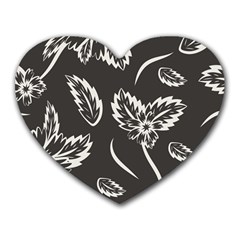 Folk Flowers Print Floral Pattern Ethnic Art Heart Mousepads by Eskimos