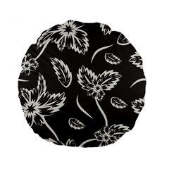 Folk Flowers Print Floral Pattern Ethnic Art Standard 15  Premium Flano Round Cushions by Eskimos