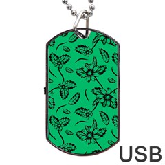 Folk Flowers Print Floral Pattern Ethnic Art Dog Tag Usb Flash (one Side) by Eskimos