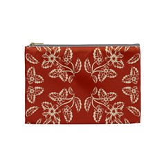 Floral Folk Damask Pattern Fantasy Flowers Floral Geometric Fantasy Cosmetic Bag (medium) by Eskimos