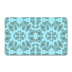 Floral Folk Damask Pattern Fantasy Flowers Floral Geometric Fantasy Magnet (rectangular) by Eskimos