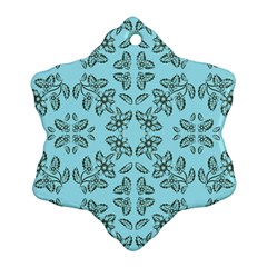 Floral Folk Damask Pattern Fantasy Flowers Floral Geometric Fantasy Snowflake Ornament (two Sides) by Eskimos