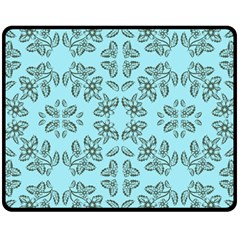 Floral Folk Damask Pattern Fantasy Flowers Floral Geometric Fantasy Double Sided Fleece Blanket (medium)  by Eskimos