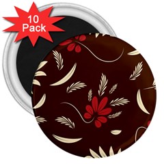 Sfolk Flowers Print Floral Pattern Ethnic Art 3  Magnets (10 Pack)  by Eskimos