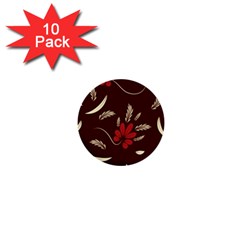 Sfolk Flowers Print Floral Pattern Ethnic Art 1  Mini Buttons (10 Pack)  by Eskimos