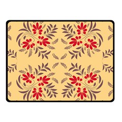 Floral Folk Damask Pattern Fantasy Flowers Floral Geometric Fantasy Double Sided Fleece Blanket (small)  by Eskimos