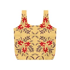 Floral Folk Damask Pattern Fantasy Flowers Floral Geometric Fantasy Full Print Recycle Bag (s) by Eskimos