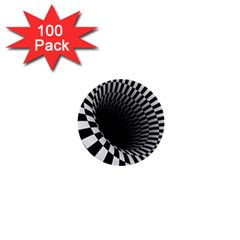 3d Optical Illusion, Dark Hole, Funny Effect 1  Mini Buttons (100 Pack)  by Casemiro