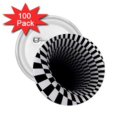 3d Optical Illusion, Dark Hole, Funny Effect 2 25  Buttons (100 Pack) 