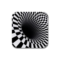 3d Optical Illusion, Dark Hole, Funny Effect Rubber Square Coaster (4 Pack)