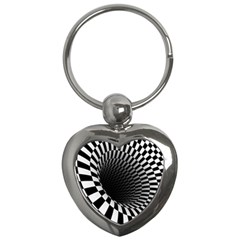 3d Optical Illusion, Dark Hole, Funny Effect Key Chain (heart)