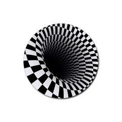 3d Optical Illusion, Dark Hole, Funny Effect Rubber Coaster (round)
