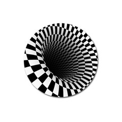 3d Optical Illusion, Dark Hole, Funny Effect Magnet 3  (round)