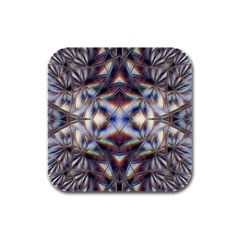 Diamonds And Flowers Rubber Square Coaster (4 Pack) by MRNStudios