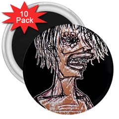 Sketchy Style Drawing Zombie Woman 3  Magnets (10 pack) 