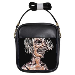 Sketchy Style Drawing Zombie Woman Girls Sling Bag by dflcprintsclothing