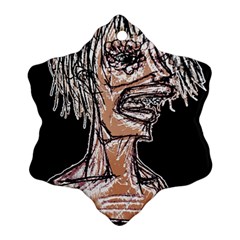 Sketchy Style Drawing Zombie Woman Snowflake Ornament (two Sides) by dflcprintsclothing