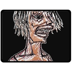 Sketchy Style Drawing Zombie Woman Double Sided Fleece Blanket (Large) 