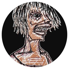 Sketchy Style Drawing Zombie Woman Round Trivet