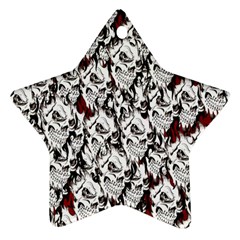 Demonic Skulls Pattern, Spooky Horror, Halloween Theme Ornament (star)