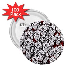 Demonic Skulls Pattern, Spooky Horror, Halloween Theme 2 25  Buttons (100 Pack) 