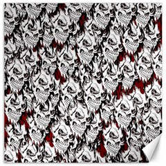 Demonic Skulls Pattern, Spooky Horror, Halloween Theme Canvas 12  X 12  by Casemiro