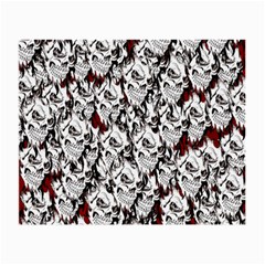 Demonic Skulls Pattern, Spooky Horror, Halloween Theme Small Glasses Cloth (2 Sides)