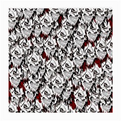 Demonic Skulls Pattern, Spooky Horror, Halloween Theme Medium Glasses Cloth