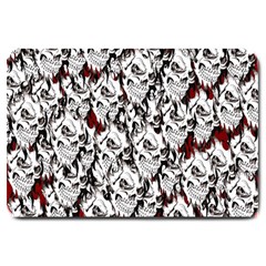 Demonic Skulls Pattern, Spooky Horror, Halloween Theme Large Doormat  by Casemiro