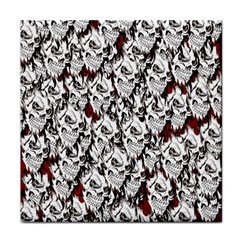 Demonic Skulls Pattern, Spooky Horror, Halloween Theme Face Towel