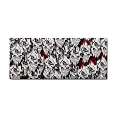 Demonic Skulls Pattern, Spooky Horror, Halloween Theme Hand Towel