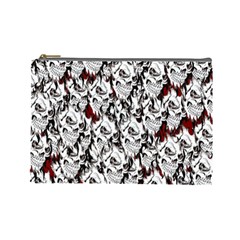 Demonic Skulls Pattern, Spooky Horror, Halloween Theme Cosmetic Bag (large)