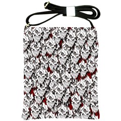 Demonic Skulls Pattern, Spooky Horror, Halloween Theme Shoulder Sling Bag by Casemiro