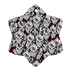 Demonic Skulls Pattern, Spooky Horror, Halloween Theme Ornament (snowflake)