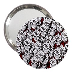 Demonic Skulls Pattern, Spooky Horror, Halloween Theme 3  Handbag Mirrors