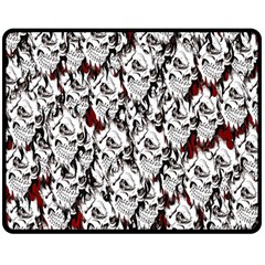 Demonic Skulls Pattern, Spooky Horror, Halloween Theme Double Sided Fleece Blanket (medium)  by Casemiro