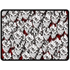 Demonic Skulls Pattern, Spooky Horror, Halloween Theme Double Sided Fleece Blanket (large) 