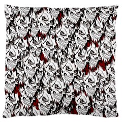 Demonic Skulls Pattern, Spooky Horror, Halloween Theme Large Flano Cushion Case (one Side) by Casemiro