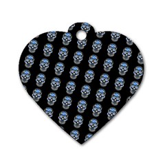 Skulls, Demonic Skull Pattern, Frida Kahlo Stylised Dog Tag Heart (one Side) by Casemiro