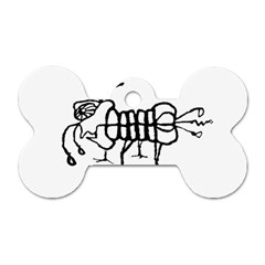 Fantasy Weird Insect Drawing Dog Tag Bone (one Side) by dflcprintsclothing