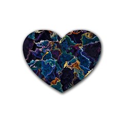 Oil Slick Rubber Heart Coaster (4 Pack) by MRNStudios