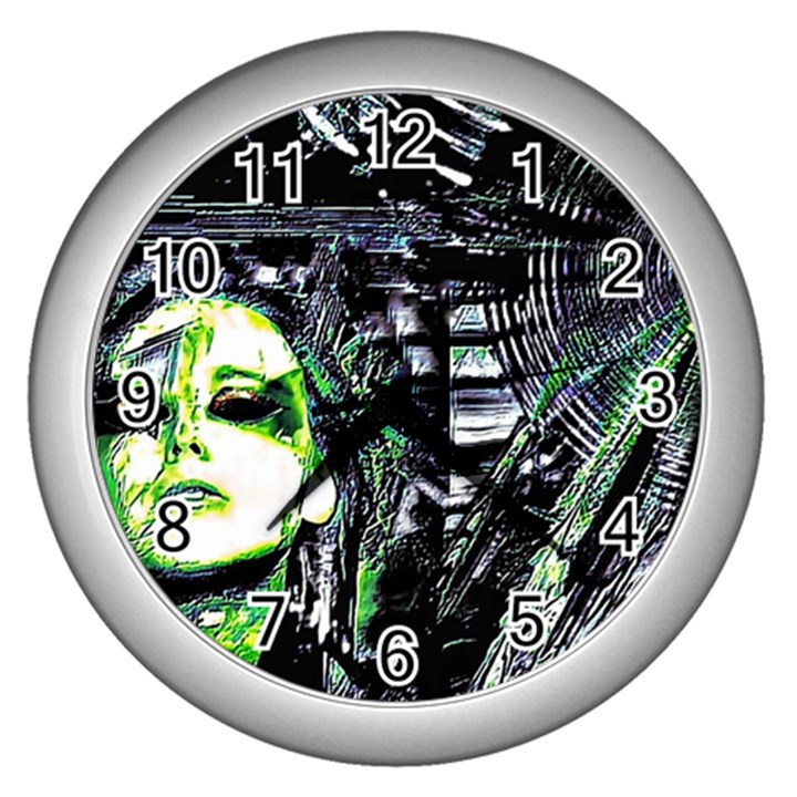 Dubstep Alien Wall Clock (Silver)