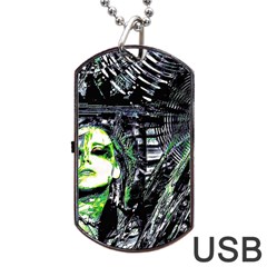 Dubstep Alien Dog Tag Usb Flash (one Side) by MRNStudios