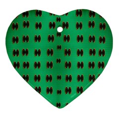 Butterflies In Fresh Green Environment Ornament (heart) by pepitasart