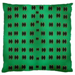 Butterflies In Fresh Green Environment Large Cushion Case (one Side) by pepitasart