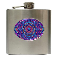 Vibrant Violet Mandala Hip Flask (6 Oz) by lujastyles