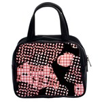 Abstrait Effet Formes Noir/Rose Classic Handbag (Two Sides) Front