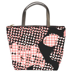Abstrait Effet Formes Noir/rose Bucket Bag by kcreatif