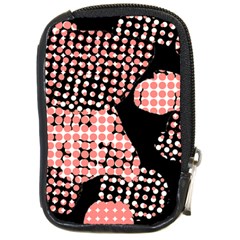 Abstrait Effet Formes Noir/rose Compact Camera Leather Case by kcreatif