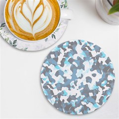 Camouflageblancbleu Uv Print Round Tile Coaster